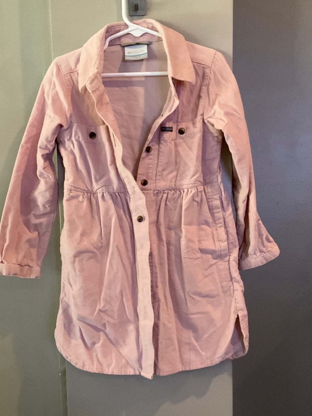 Columbia Pink Button-Front Casual Girls' Jacket Dress
